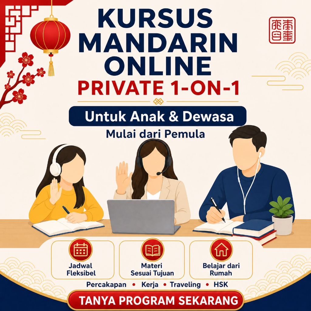 Kursus Mandarin Online Private 1-on-1